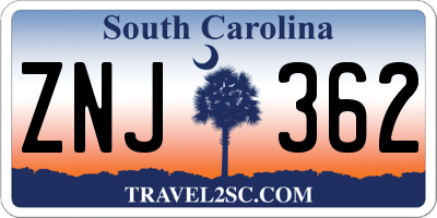 SC license plate ZNJ362