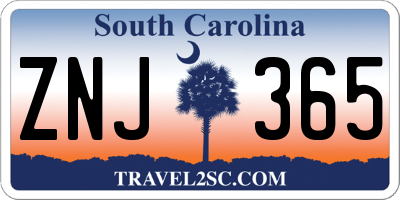 SC license plate ZNJ365