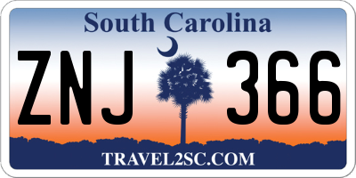 SC license plate ZNJ366