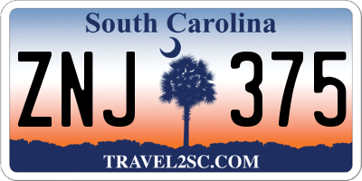 SC license plate ZNJ375