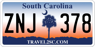 SC license plate ZNJ378