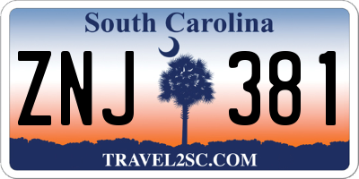 SC license plate ZNJ381