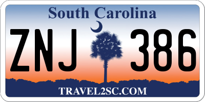SC license plate ZNJ386