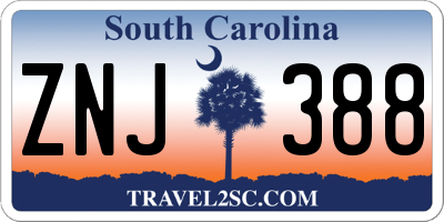 SC license plate ZNJ388
