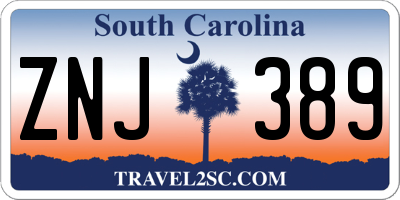 SC license plate ZNJ389