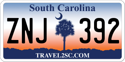 SC license plate ZNJ392