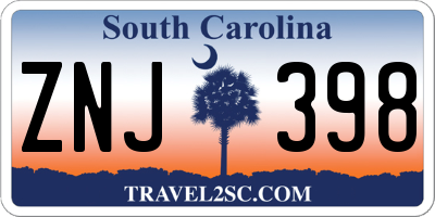 SC license plate ZNJ398