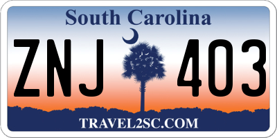 SC license plate ZNJ403