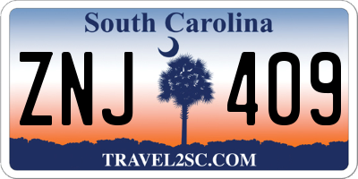 SC license plate ZNJ409