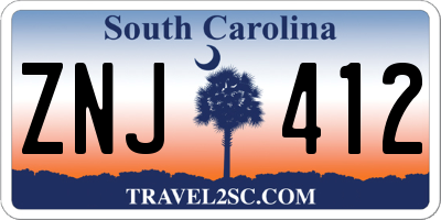 SC license plate ZNJ412