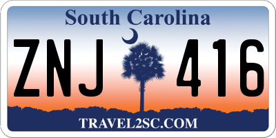 SC license plate ZNJ416