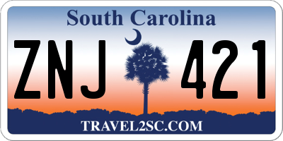 SC license plate ZNJ421