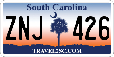 SC license plate ZNJ426