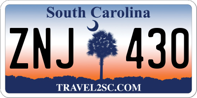 SC license plate ZNJ430