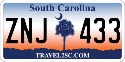 SC license plate ZNJ433
