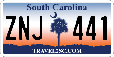 SC license plate ZNJ441