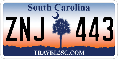 SC license plate ZNJ443
