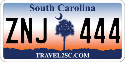 SC license plate ZNJ444