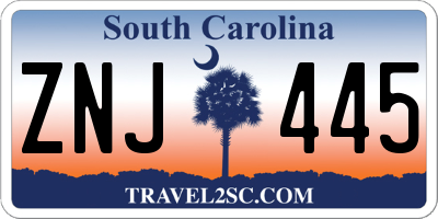 SC license plate ZNJ445