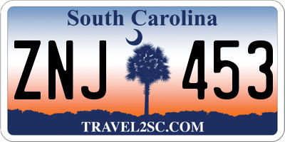SC license plate ZNJ453