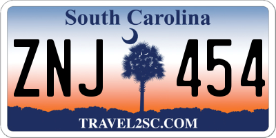 SC license plate ZNJ454