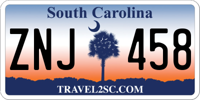 SC license plate ZNJ458