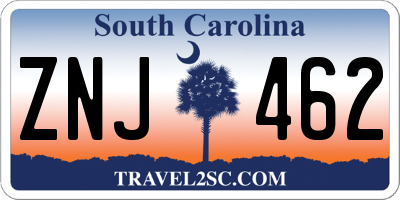 SC license plate ZNJ462