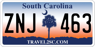 SC license plate ZNJ463