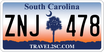 SC license plate ZNJ478