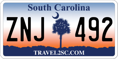 SC license plate ZNJ492