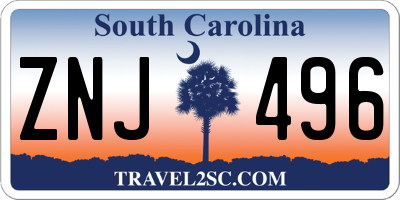 SC license plate ZNJ496