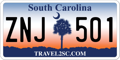 SC license plate ZNJ501