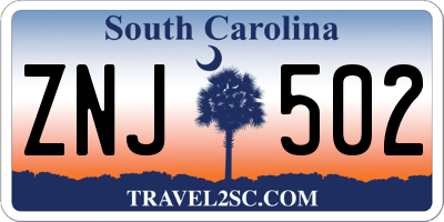 SC license plate ZNJ502