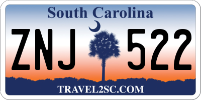 SC license plate ZNJ522