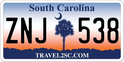 SC license plate ZNJ538