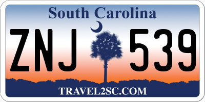 SC license plate ZNJ539