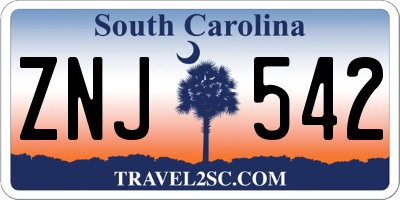 SC license plate ZNJ542
