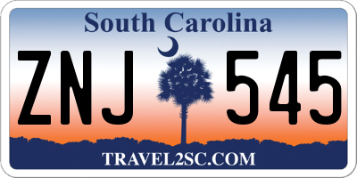 SC license plate ZNJ545