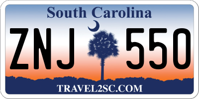 SC license plate ZNJ550