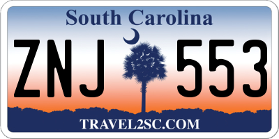SC license plate ZNJ553