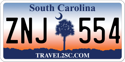 SC license plate ZNJ554