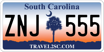 SC license plate ZNJ555