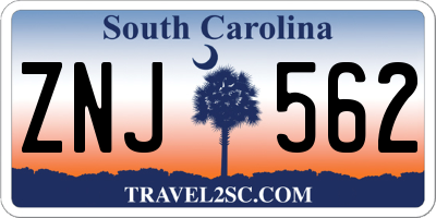 SC license plate ZNJ562