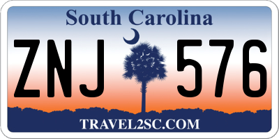 SC license plate ZNJ576