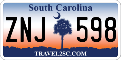 SC license plate ZNJ598