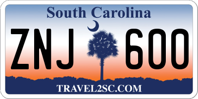 SC license plate ZNJ600