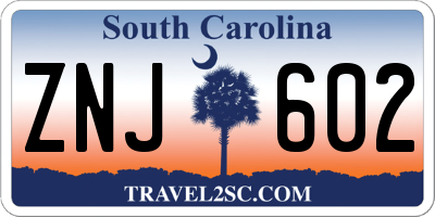 SC license plate ZNJ602