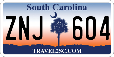 SC license plate ZNJ604