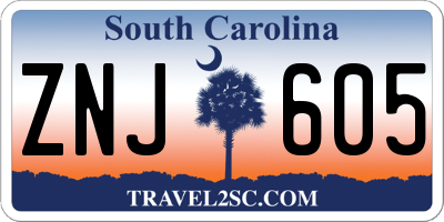 SC license plate ZNJ605