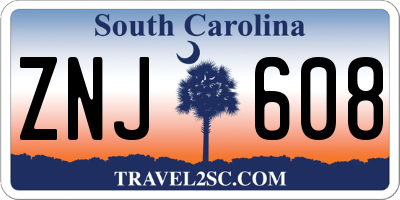 SC license plate ZNJ608